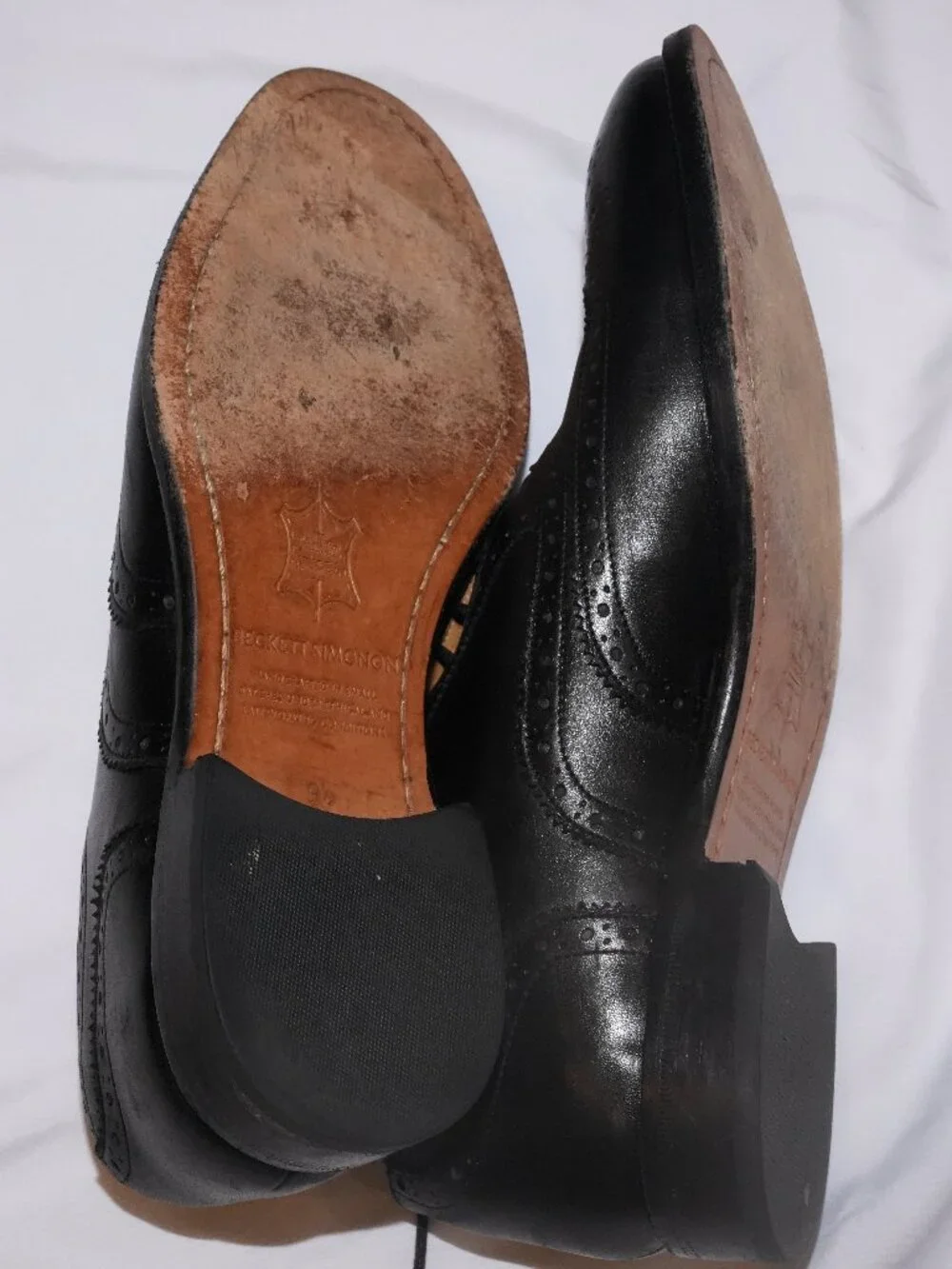 Beckett Simonon Yates Wingtip Brogue Oxfords Black 9.5